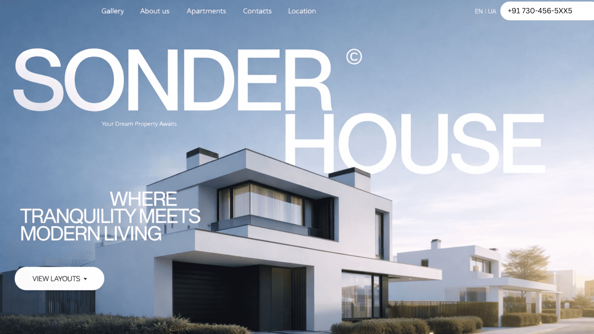 Sonder House real estate website designed by performa. studio