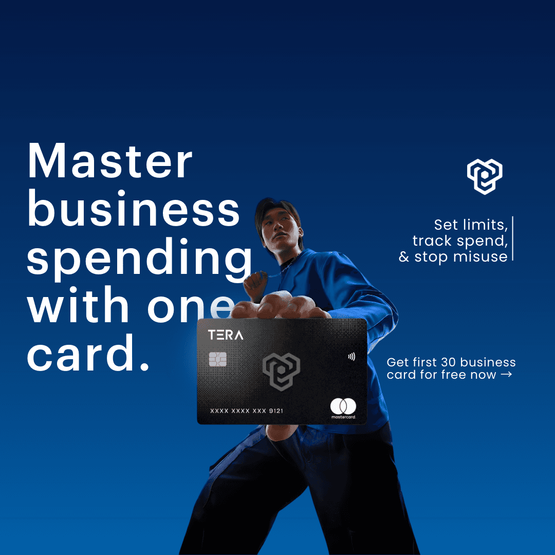 Tera business card ad creative, Master business spending with one card