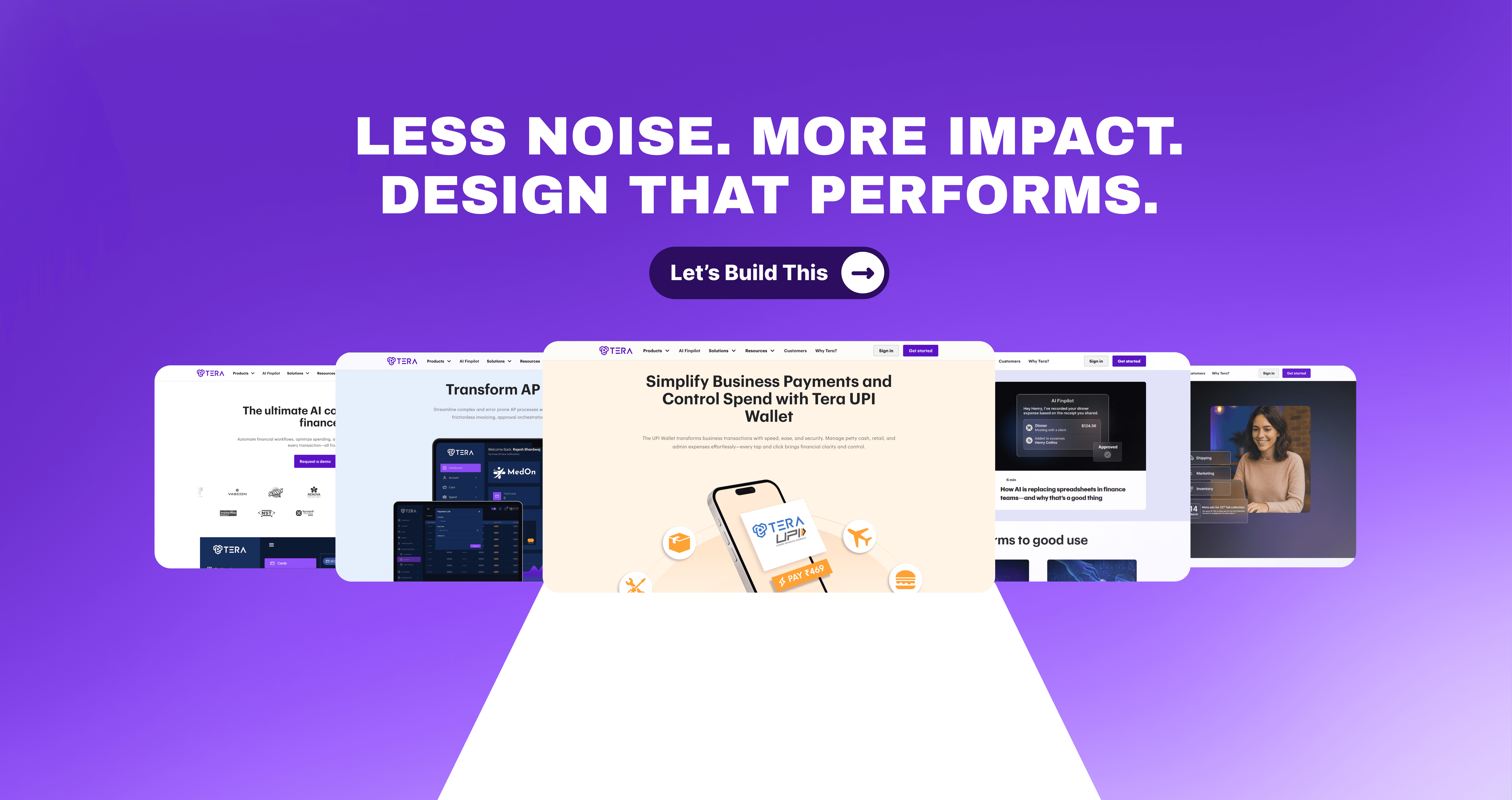 Tera Cloud fintech website hero designed by performa. studio